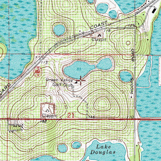 Topographic Map of Green Valley Golf Club, FL