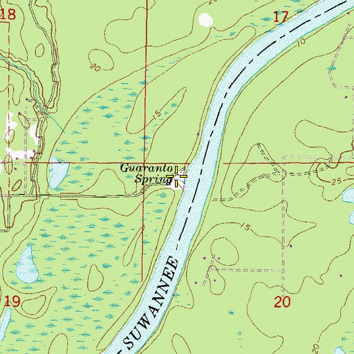 Topographic Map of Guaranto Spring, FL