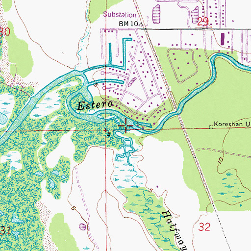 Topographic Map of Halfway Creek, FL