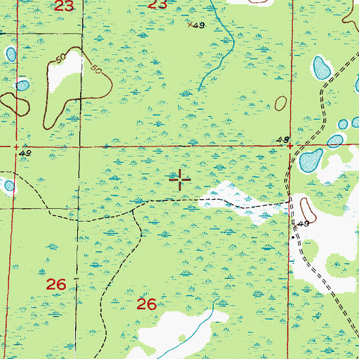 Topographic Map of Hall Creek, FL