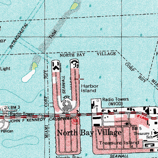 Topographic Map of Harbor Island, FL