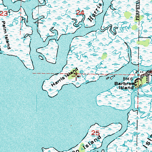 Topographic Map of Harris Island, FL