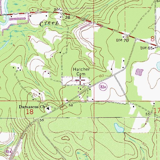 Topographic Map of Hatcher Cemetery, FL