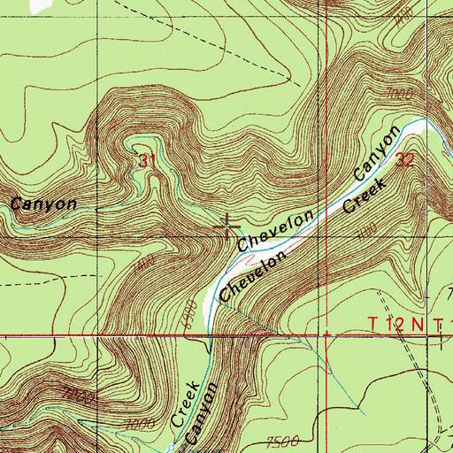 Topographic Map of Deer Lake Canyon, AZ