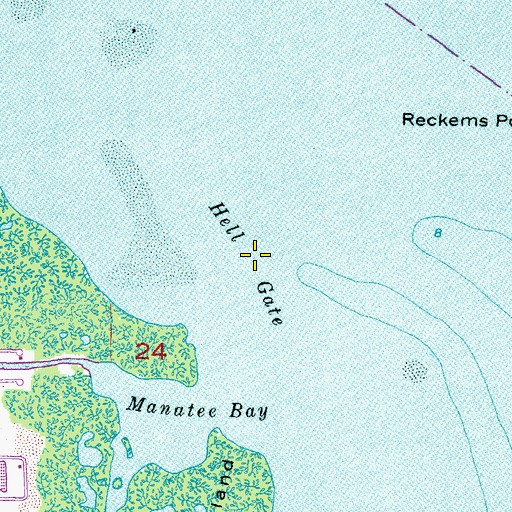 Topographic Map of Hell Gate, FL