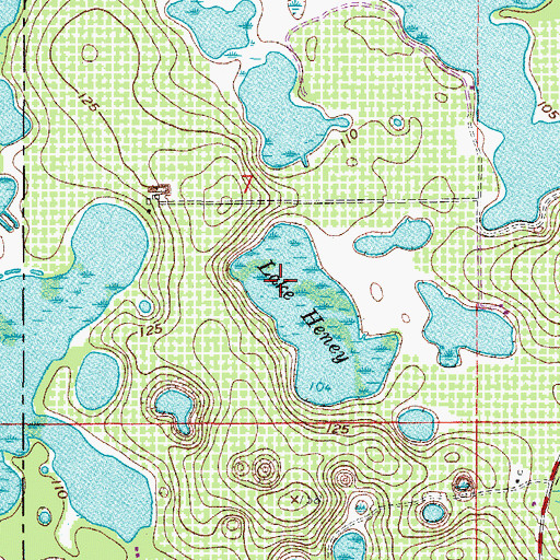 Topographic Map of Lake Heney, FL