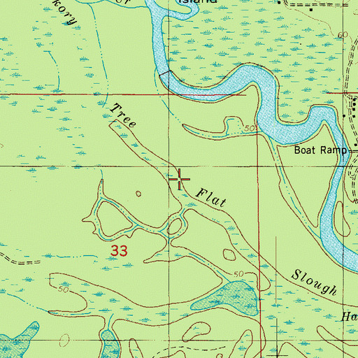 Topographic Map of Hickory Tree Flat Slough, FL