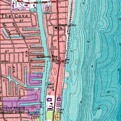 Topographic Map of Hillsboro Day School, FL