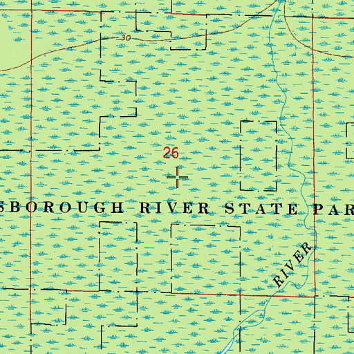 Topographic Map of Hillsborough River State Park, FL
