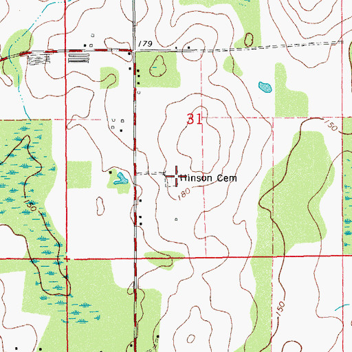 Topographic Map of Hinson Cemetery, FL
