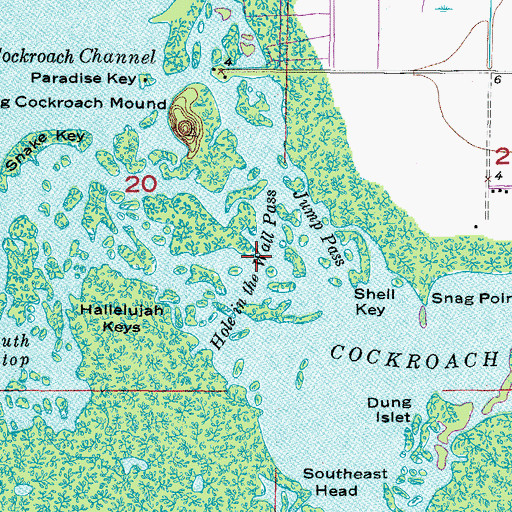 Topographic Map of Hole in the Wall Pass, FL