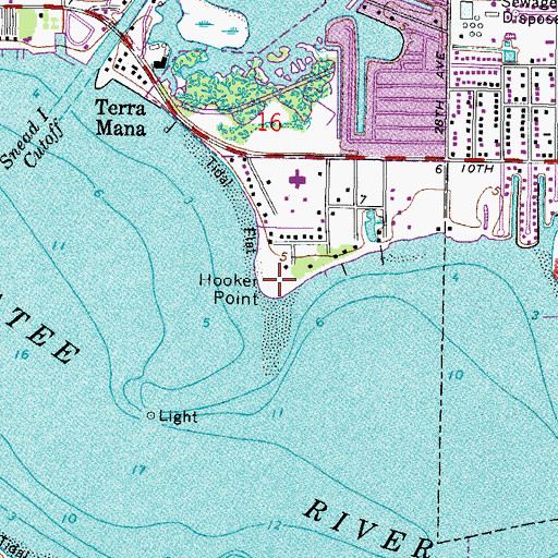 Topographic Map of Hooker Point, FL