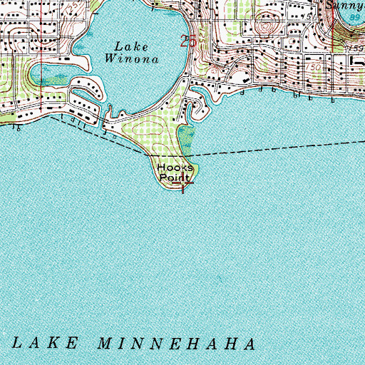 Topographic Map of Hooks Point, FL