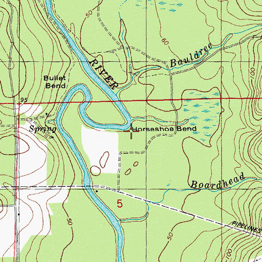 Topographic Map of Horseshoe Bend, FL