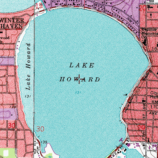 Topographic Map of Lake Howard, FL