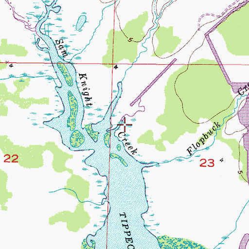 Topographic Map of Huckaby Creek, FL
