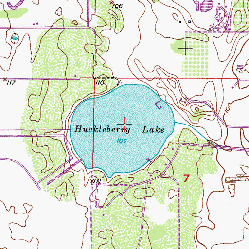 Topographic Map of Huckleberry Lake, FL