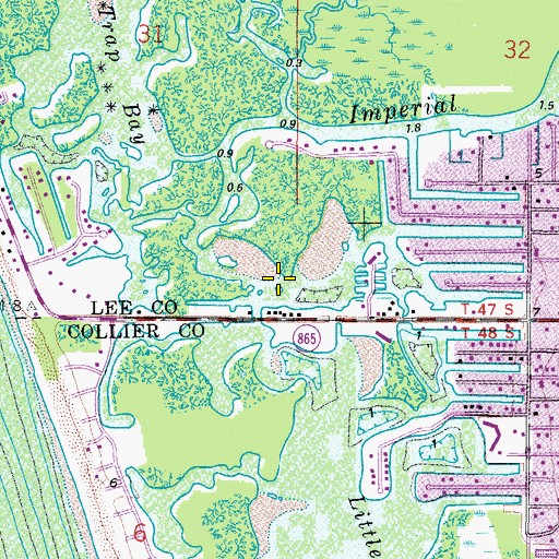 Topographic Map of Imperial River, FL