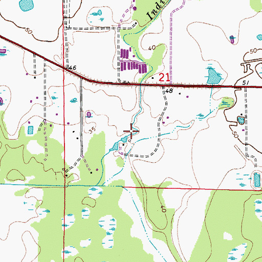 Topographic Map of Indian Creek, FL