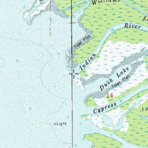 Topographic Map of Indian River, FL