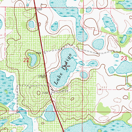Topographic Map of Lake Indigo, FL