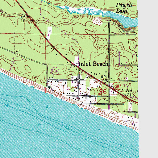 Topographic Map of Inlet Beach, FL