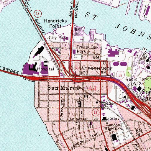 Topographic Map of Interchange 10, FL