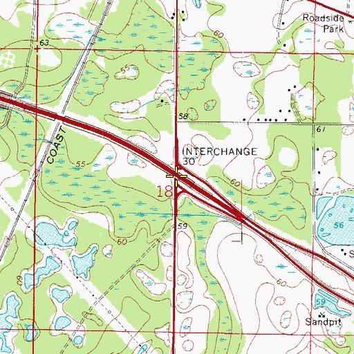 Topographic Map of Interchange 30, FL