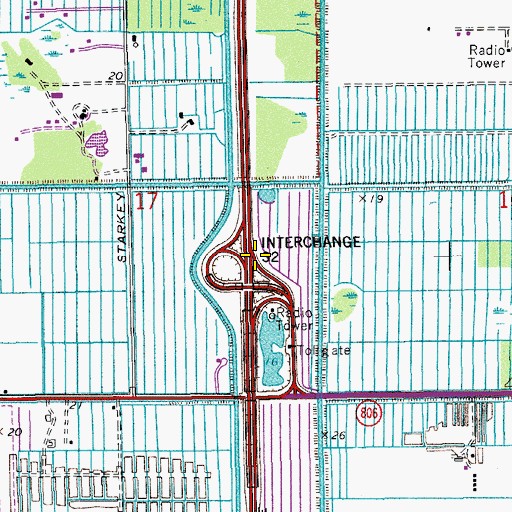 Topographic Map of Interchange 7, FL