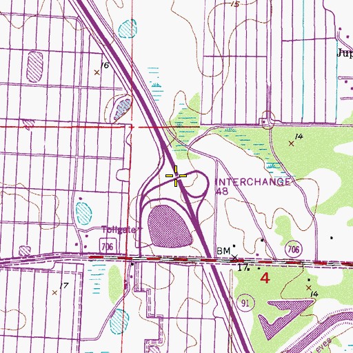 Topographic Map of Interchange 48, FL