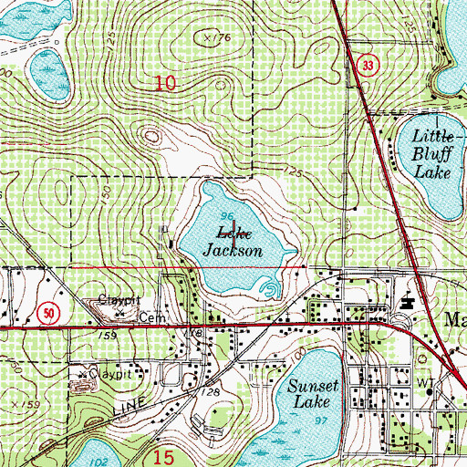 Topographic Map of Lake Jackson, FL
