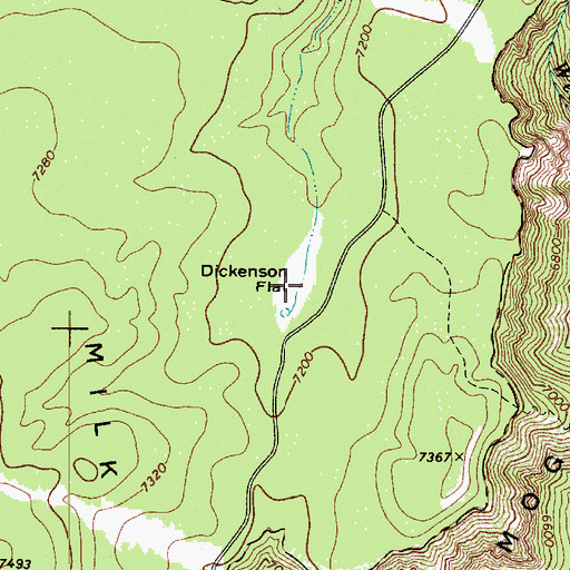 Topographic Map of Dickenson Flat, AZ