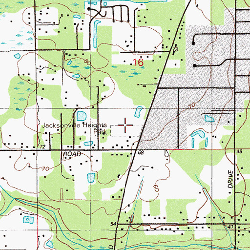 Topographic Map of Jacksonville Heights Park, FL