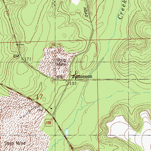 Topographic Map of Jamieson, FL