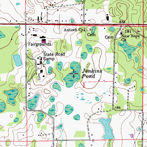 Topographic Map of Jenkins Pond, FL