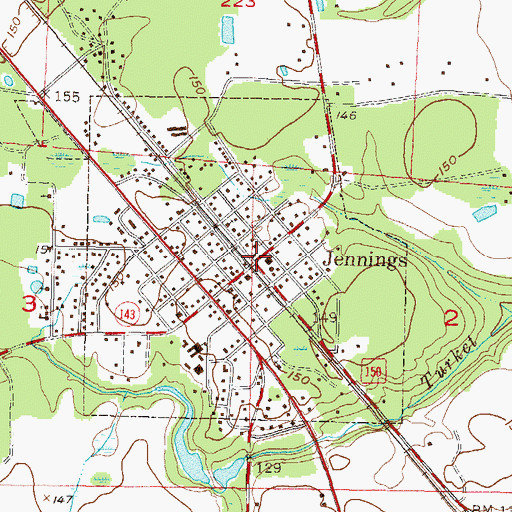 Topographic Map of Jennings, FL