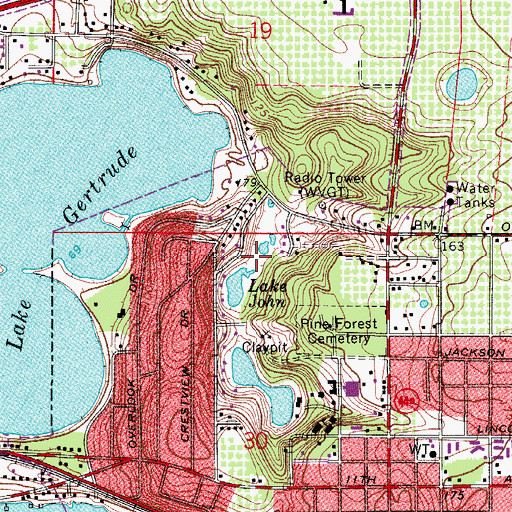 Topographic Map of Lake John, FL
