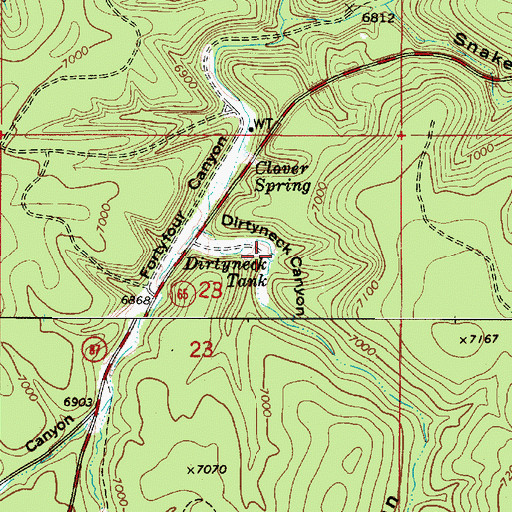 Topographic Map of Dirtyneck Tank, AZ