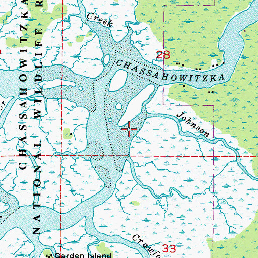 Topographic Map of Johnson Creek, FL