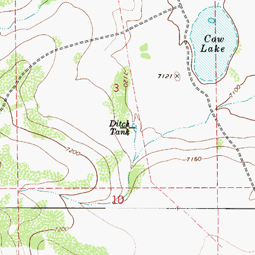 Topographic Map of Ditch Tank, AZ