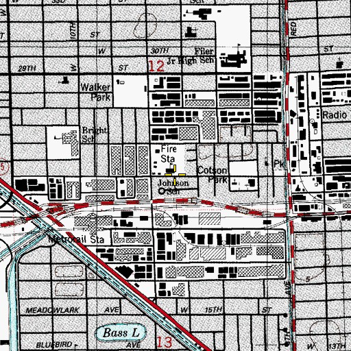 Topographic Map of Johnson School, FL