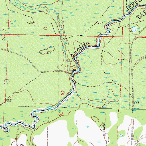 Topographic Map of Jones Mill Creek, FL
