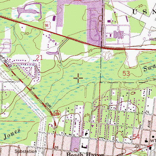 Topographic Map of Jones Swamp, FL