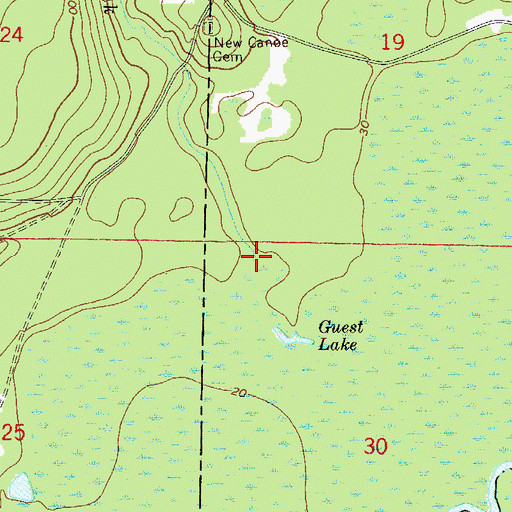 Topographic Map of Julian Mill Creek, FL