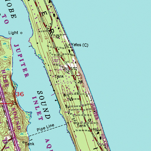 Topographic Map of Jupiter Island, FL