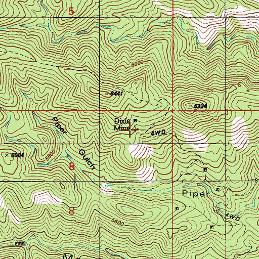 Topographic Map of Dixie Mine, AZ