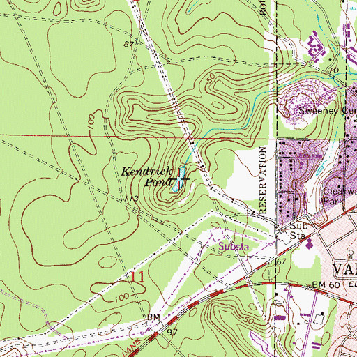 Topographic Map of Kendrick Pond, FL