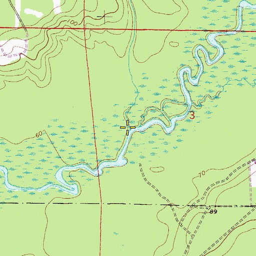 Topographic Map of King Branch, FL