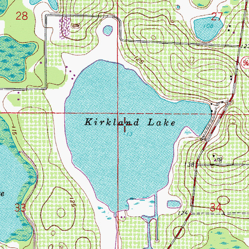 Topographic Map of Kirkland Lake, FL