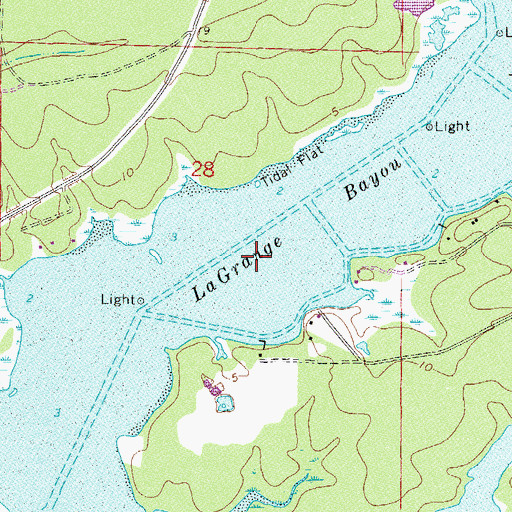 Topographic Map of LaGrange Bayou, FL